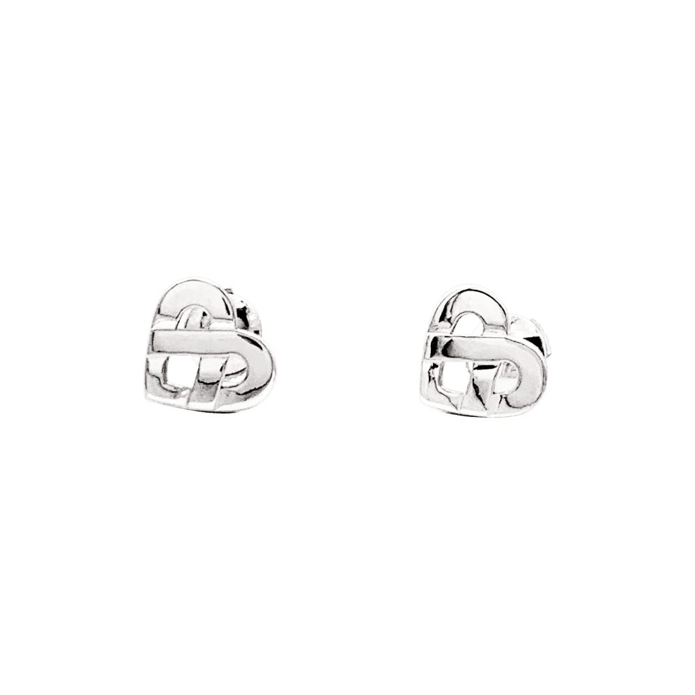 Earrings Poiray, "Coeur Entrelacé", white gold.