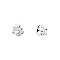 Earrings Poiray, "Coeur Entrelacé", white gold.