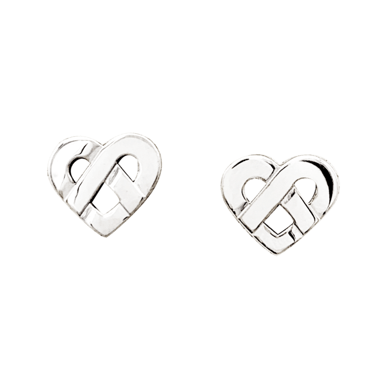 Earrings Poiray, "Coeur Entrelacé", white gold.