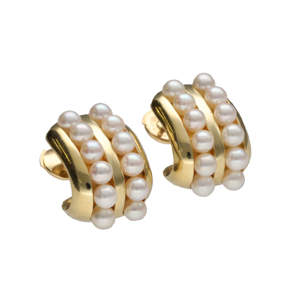 Boucles d’oreilles Puces POIRAY "Persane" en or jaune et perles - Castafiore