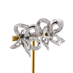 Boucles d'oreilles Puces POMELLATO en or blanc et diamants - Castafiore