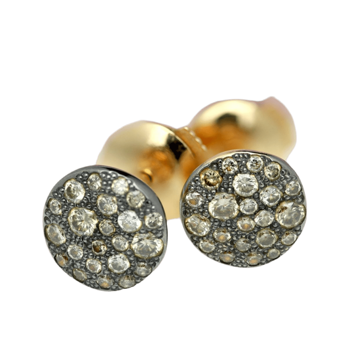 Boucles d'oreilles Puces POMELLATO en or rose et diamants - Castafiore