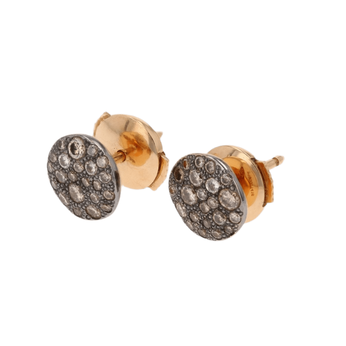 Boucles d'oreilles Puces POMELLATO en or rose et diamants - Castafiore