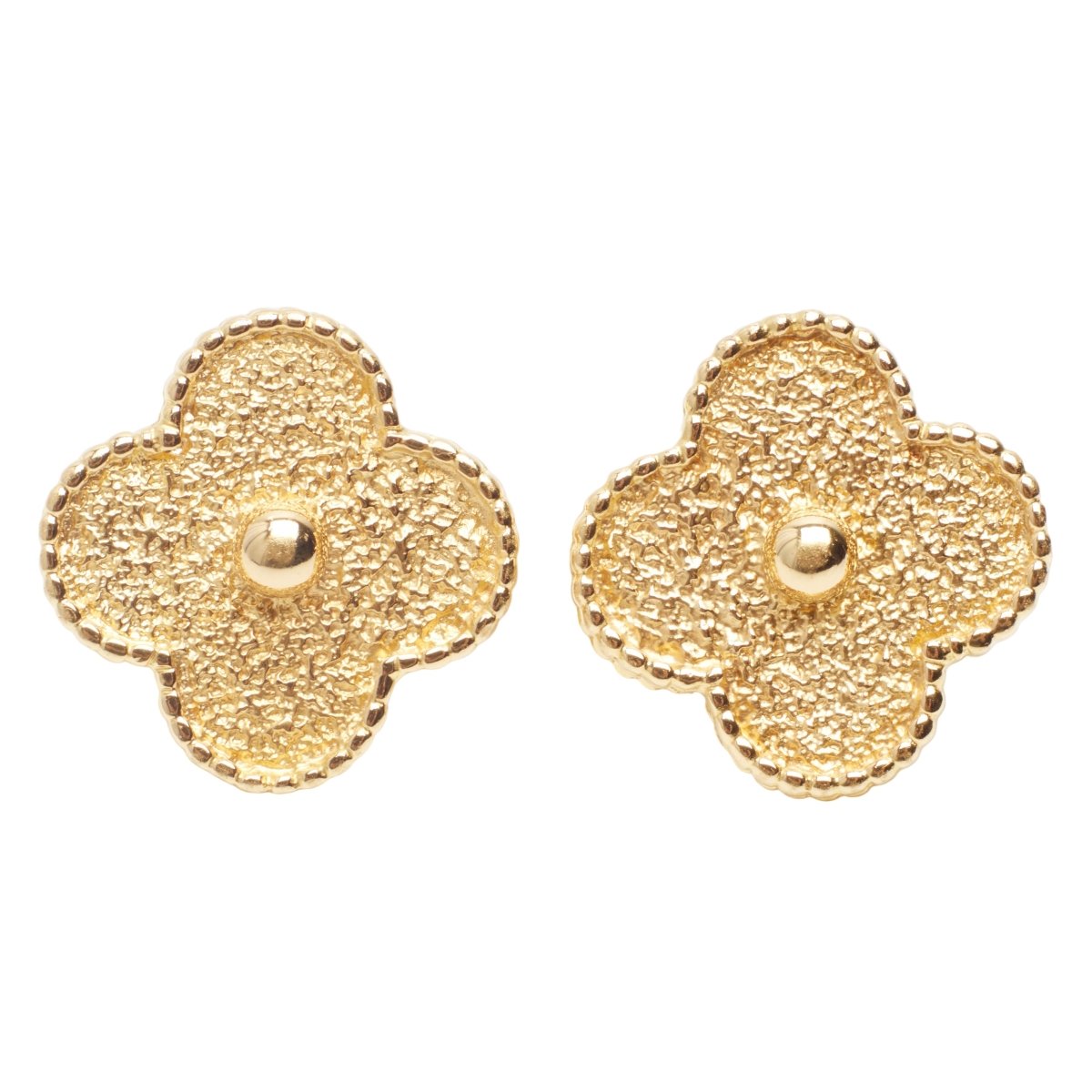 Boucles d'oreilles Puces VAN CLEEF & ARPELS "Magic Alhambra" en or jaune - Castafiore