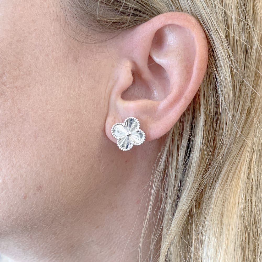 Earrings Van Cleef & Arpels, "Vintage Alhambra", white gold.