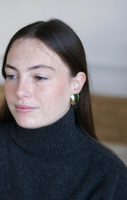 Boucles d'Oreilles Puiforcat par André Vassort Jade sur Or et Argent - Castafiore