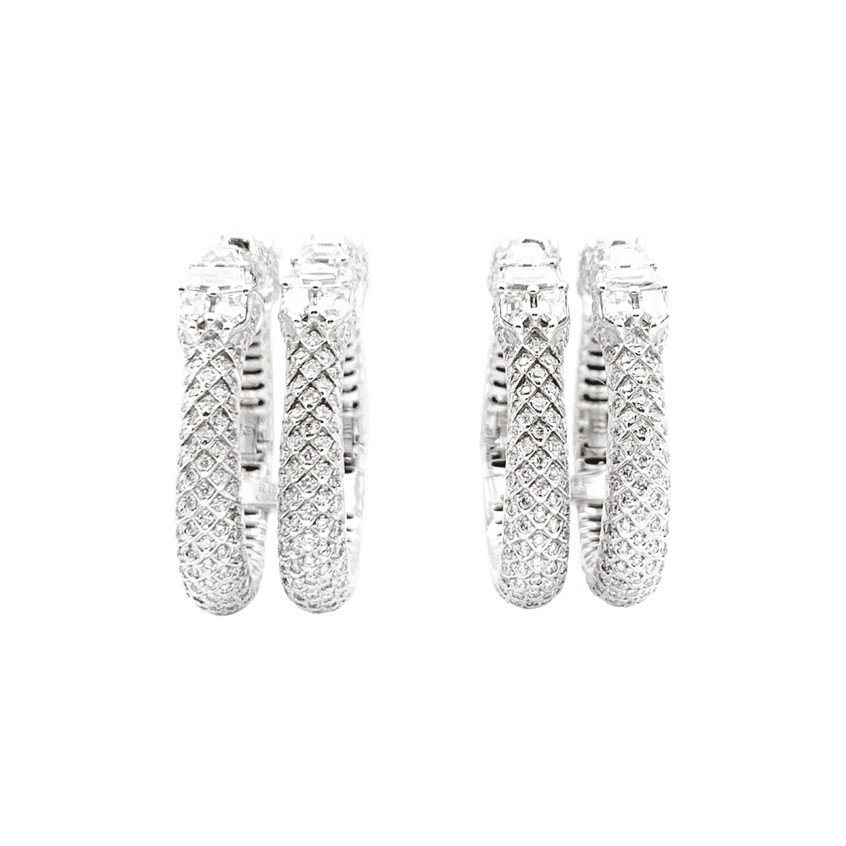 Boucles d'oreilles Repossi "Ophydienne", or blanc, diamants. - Castafiore