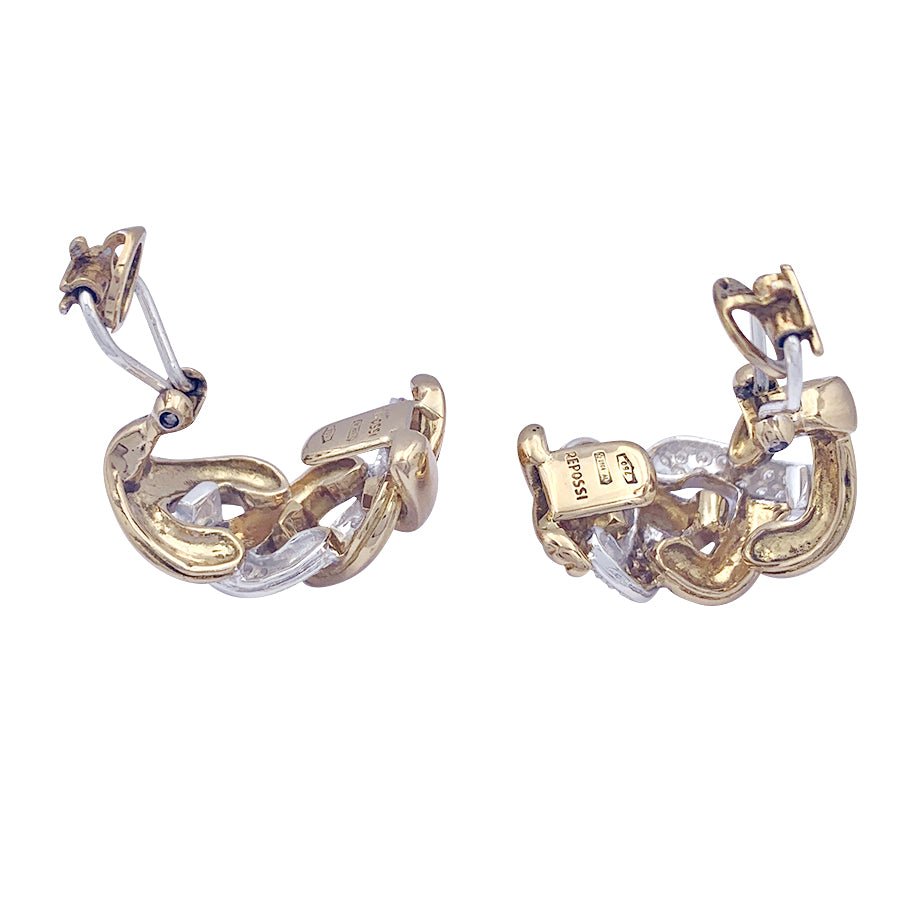 Boucles d'oreilles REPOSSI "Tresse" or et diamants - Castafiore