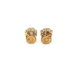 Boucles d'oreilles Retro 3.70 Carats Old Mine Cut Diamond Cluster - Castafiore