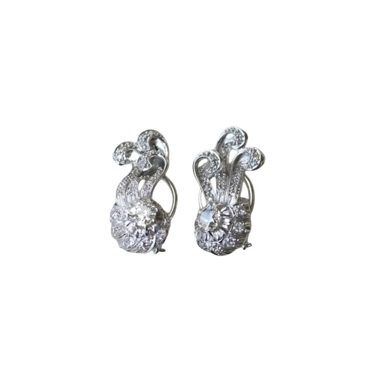 Boucles d'Oreilles Retro Diamants 1.55 Cts - Castafiore