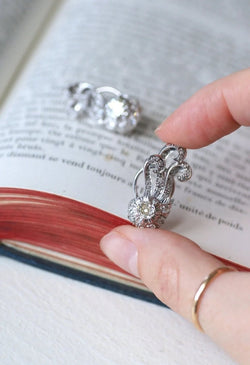 Boucles d'Oreilles Retro Diamants 1.55 Cts - Castafiore