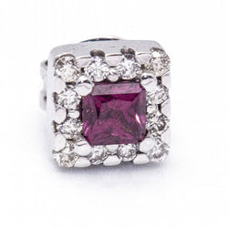 Boucles d'oreilles rhodolite et or blanc - Castafiore