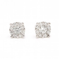 Boucles d'oreilles Rosette en or et diamants - Castafiore