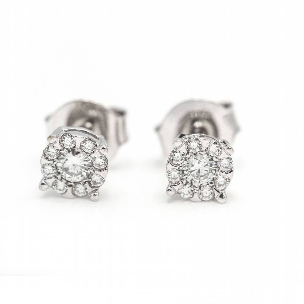 Boucles d'oreilles Rosette en or et diamants - Castafiore