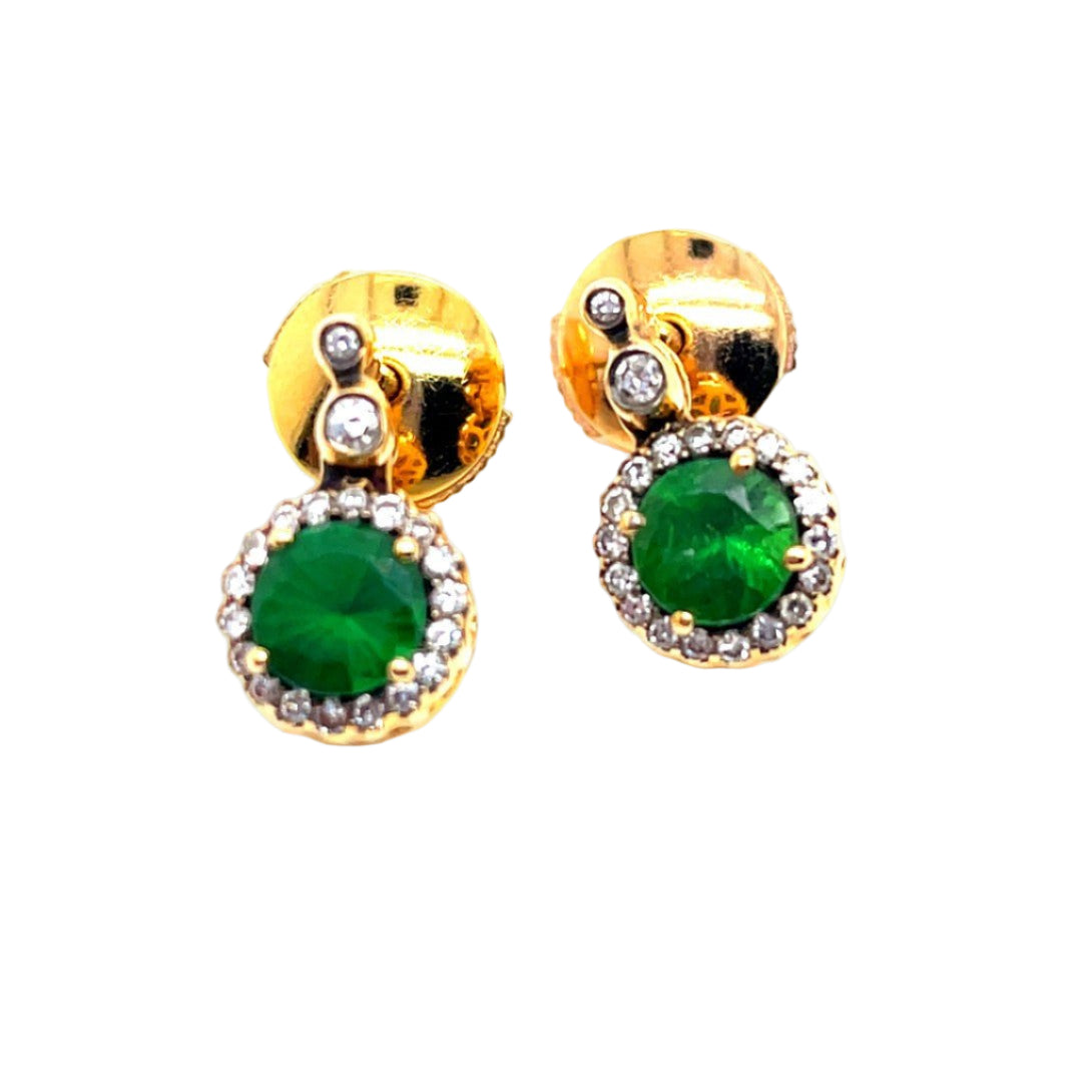 Boucles d'oreilles SELIM MOUZANNAR "Beirut" en or rose, grenat tsavorites et diamants - Castafiore