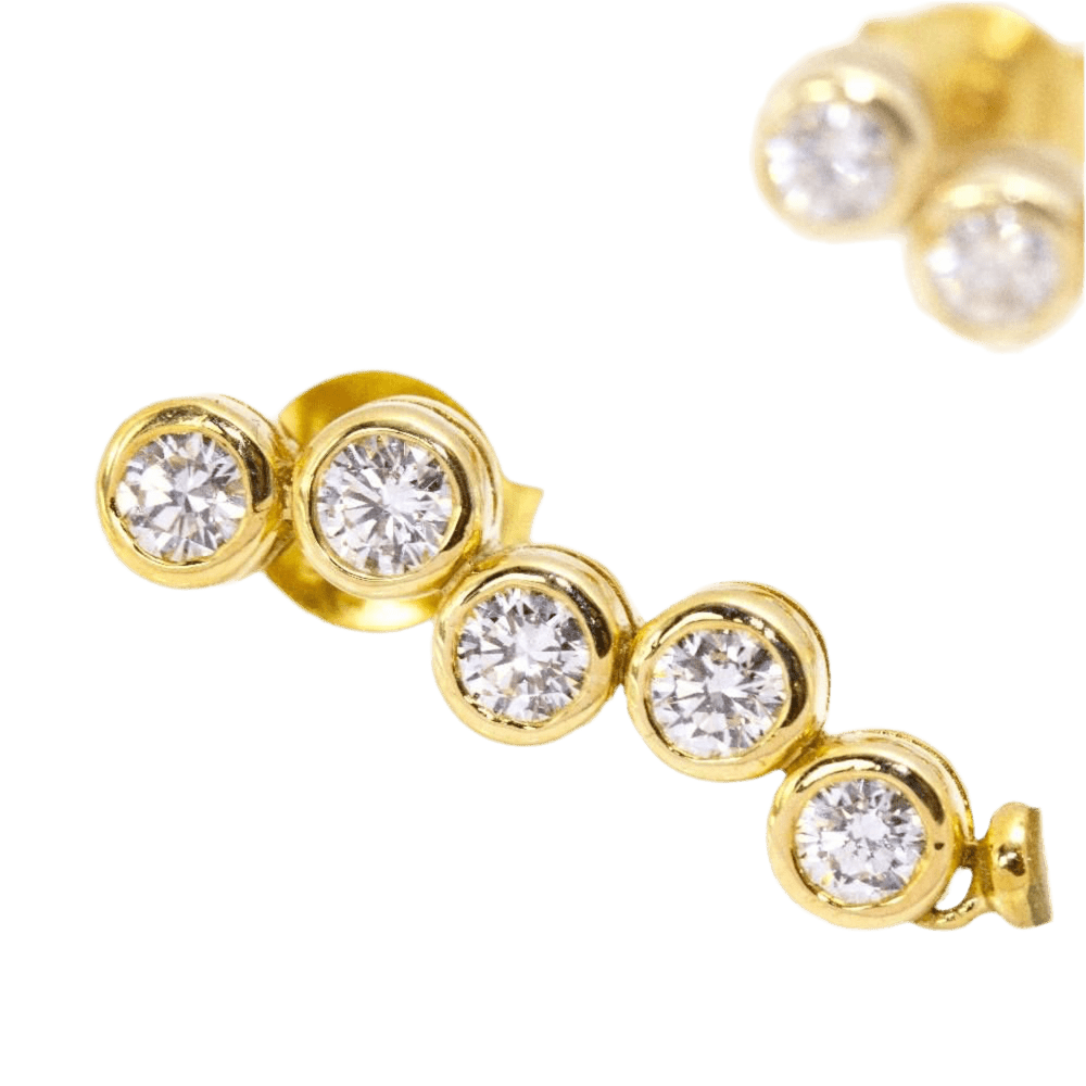 Boucles d'oreilles STILL en or jaune, perles et diamants - Castafiore