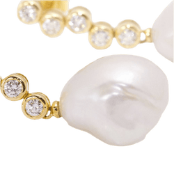 Boucles d'oreilles STILL en or jaune, perles et diamants - Castafiore