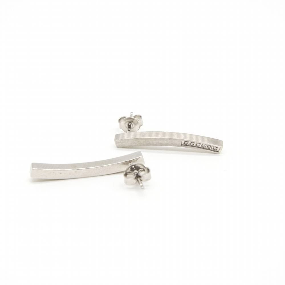 Boucles d'oreilles Stilo en acier inoxydable et diamants - Castafiore