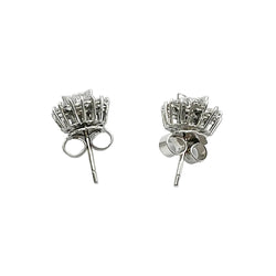 Boucles d'oreilles style rosetón en or blanc et diamants - Castafiore