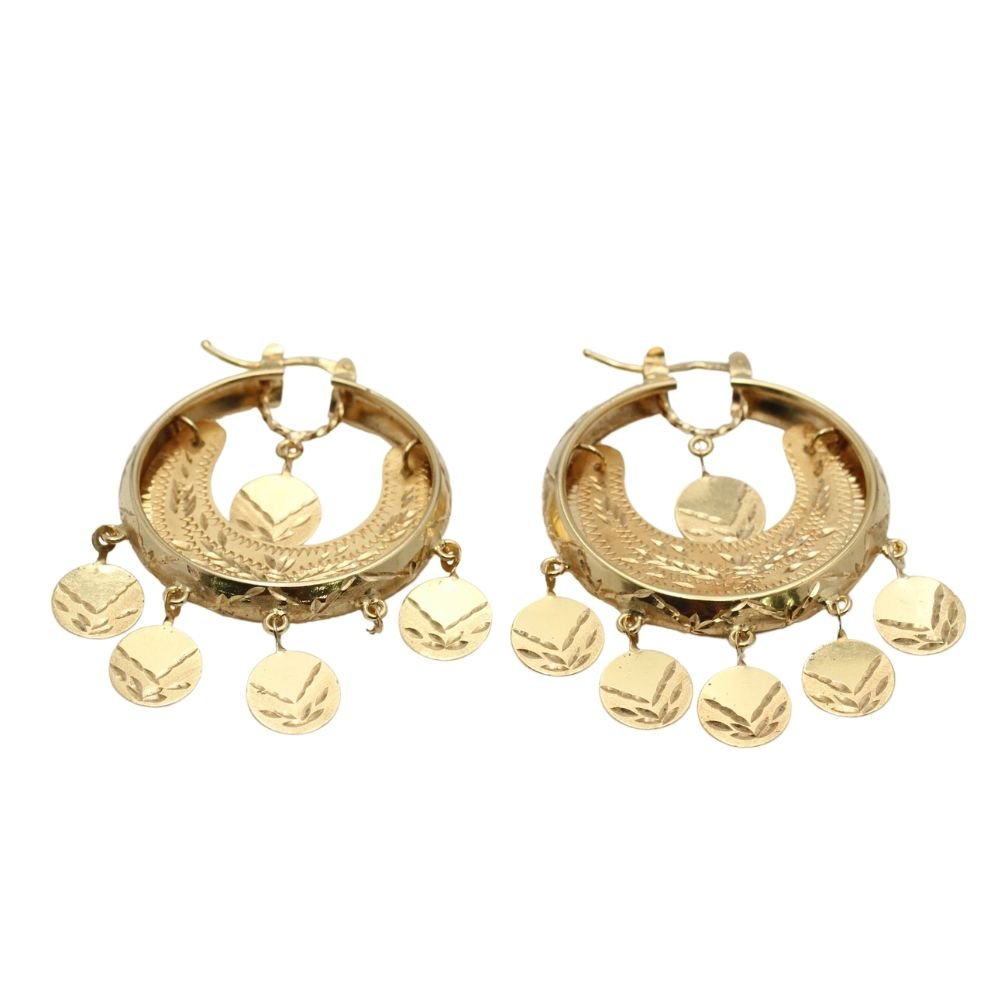 Boucles d'oreilles tambourin en or jaune - Castafiore