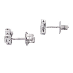 Boucles d'oreilles TIFFANY & CO., "Croix" en platine et diamants - Castafiore