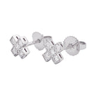 Boucles d'oreilles TIFFANY & CO., "Croix" en platine et diamants - Castafiore