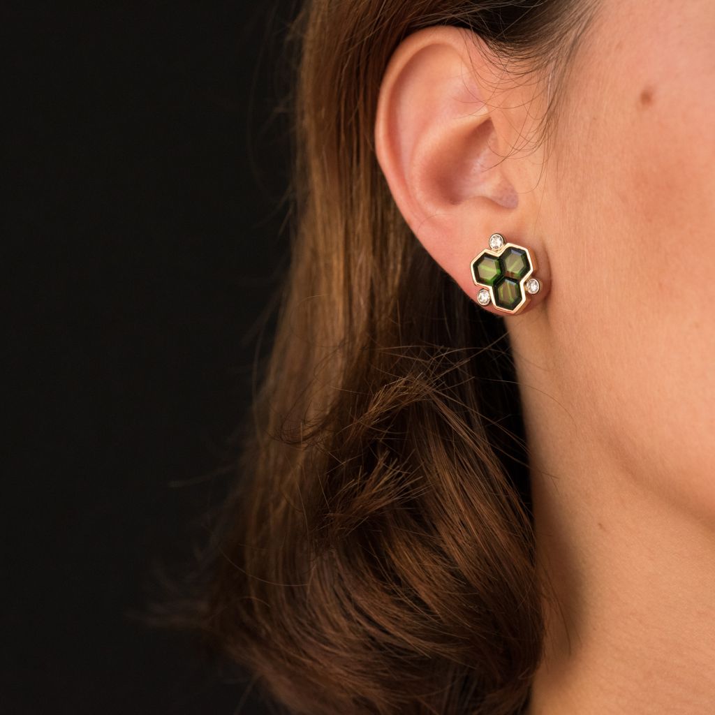 Boucles d'oreilles tourmalines et diamants - Castafiore