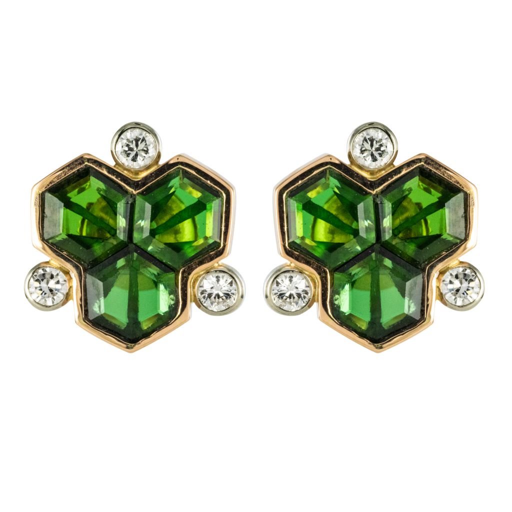 Boucles d'oreilles tourmalines et diamants - Castafiore
