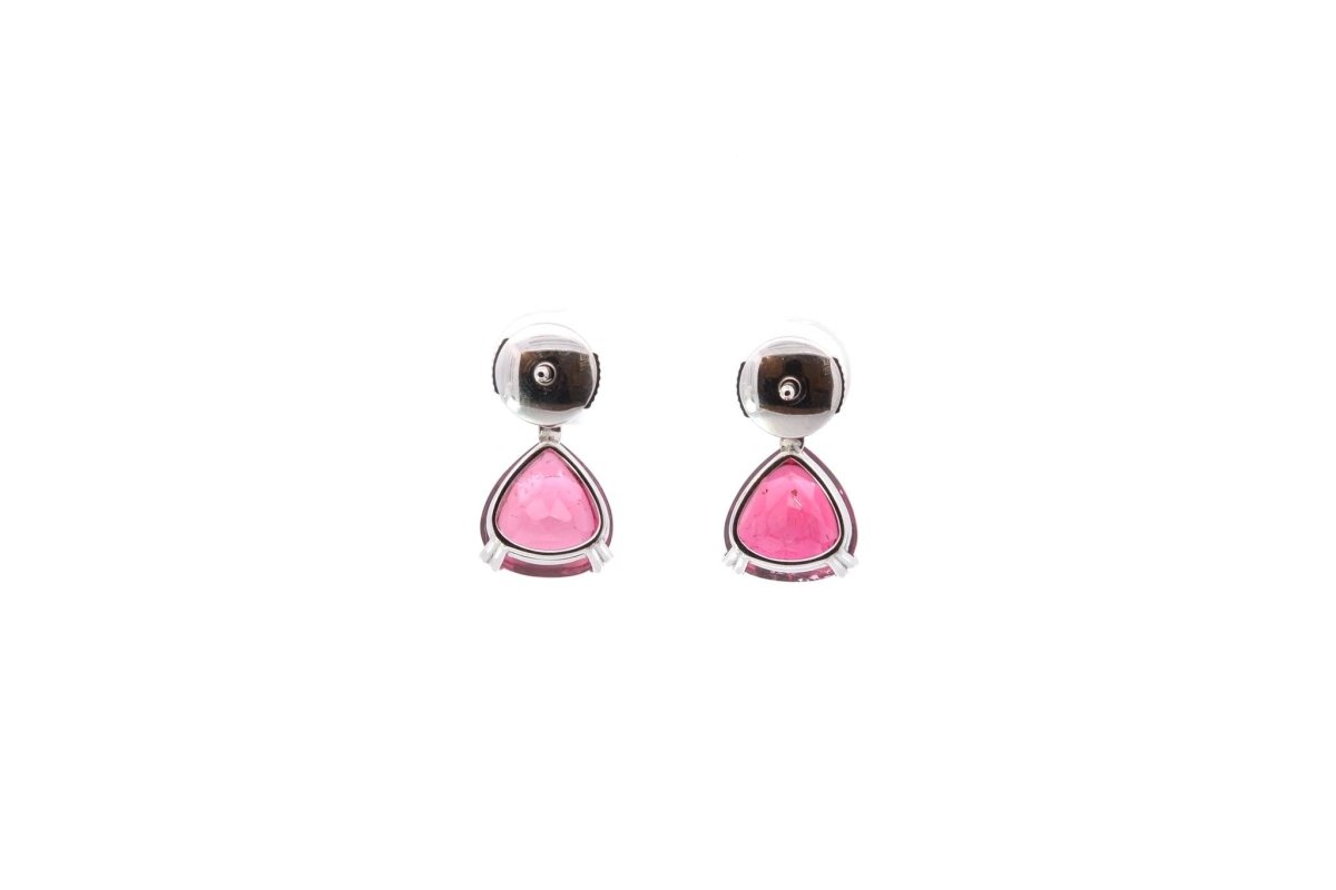 Boucles d'oreilles tourmalines et diamants en or blanc - Castafiore