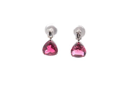 Boucles d'oreilles tourmalines et diamants en or blanc - Castafiore
