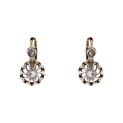 Boucles d'oreilles trembleuses en or jaune et diamants - Castafiore