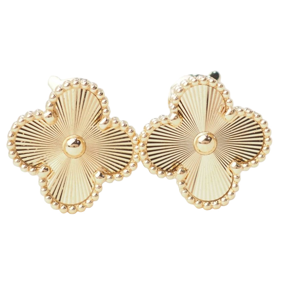 Boucles d'oreilles VAN CLEEF & ARPELS Alhambra vintage en or jaune - Castafiore