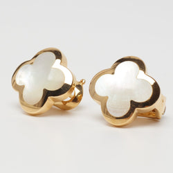 Boucles d’oreilles Van Cleef & Arpels Pure Alhambra Nacre en or jaune - Castafiore