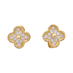 Boucles d'oreilles Van Cleef & Arpels, "Vintage Alhambra" en or jaune et diamant - Castafiore