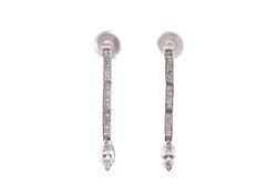 Boucles d'oreilles vintage diamants en or blanc 18k - Castafiore