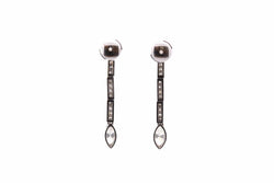 Boucles d'oreilles vintage diamants en or blanc 18k - Castafiore