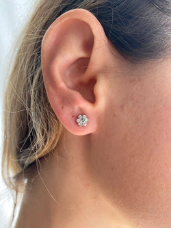 Boucles d'oreilles vintage en or avec diamants et grappes - Castafiore