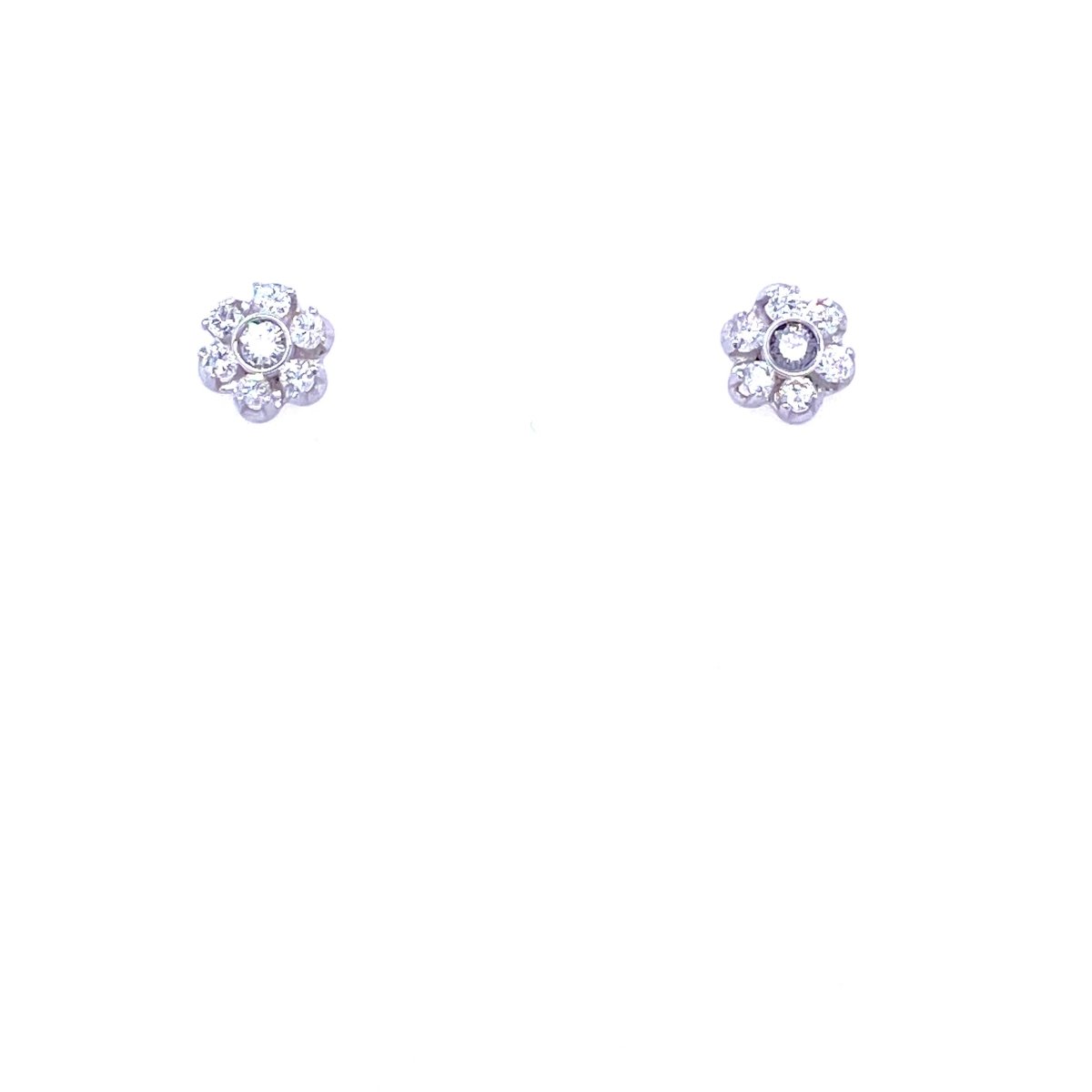 Boucles d'oreilles vintage en or avec diamants et grappes - Castafiore