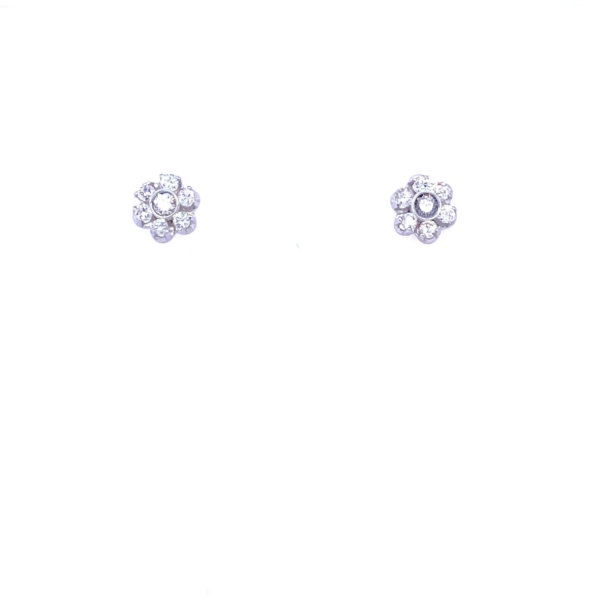 Boucles d'oreilles vintage en or avec diamants et grappes - Castafiore