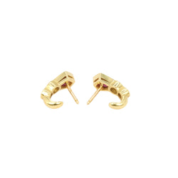 Boucles d’oreilles vintage en or jaune, diamants et rubis - Castafiore