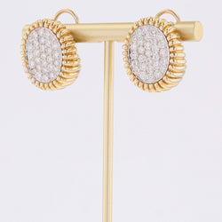 Earrings diamonds yellow gold paltinium vintage