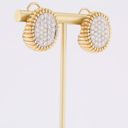 Earrings diamonds yellow gold paltinium vintage