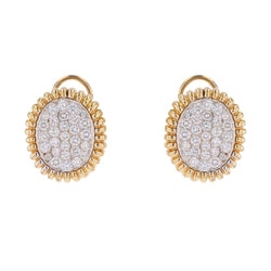 Earrings diamonds yellow gold paltinium vintage