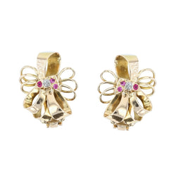 Boucles d'oreilles VINTAGE Nud en or jaune et diamants - Castafiore