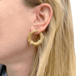 Boucles d'oreilles vintage or, diamants. - Castafiore