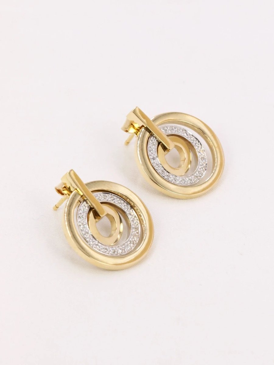 Boucles d'oreilles vintage or diamants - Castafiore