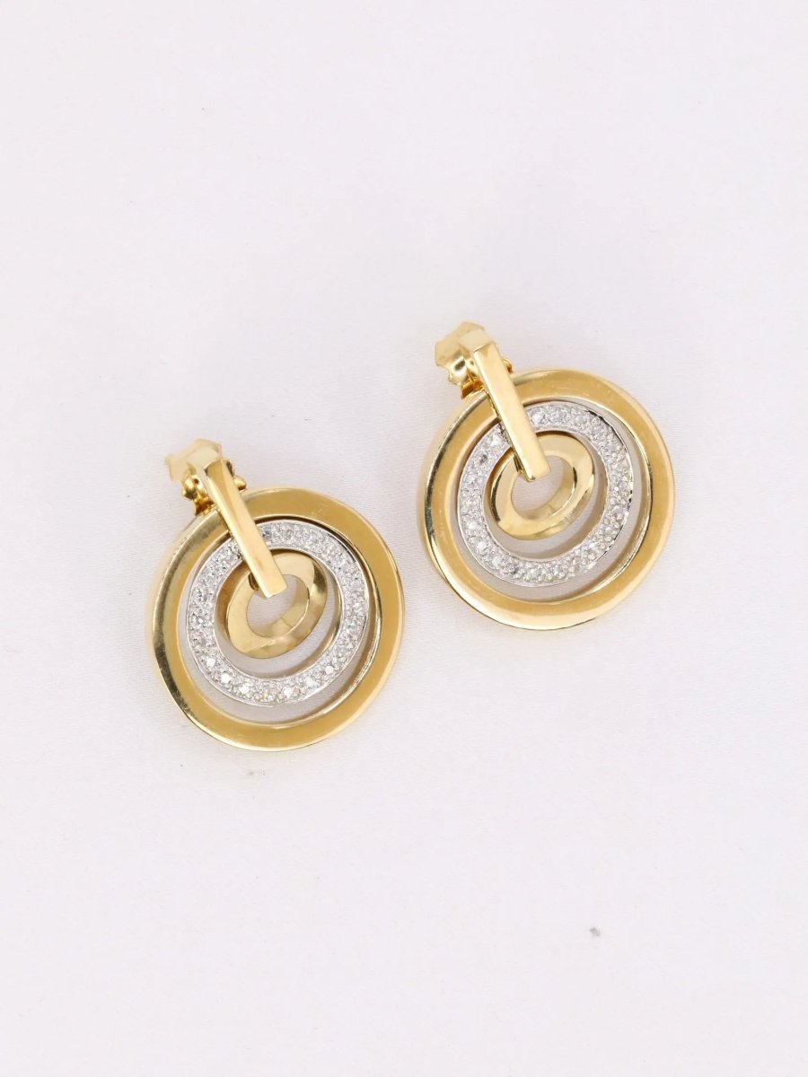 Boucles d'oreilles vintage or diamants - Castafiore