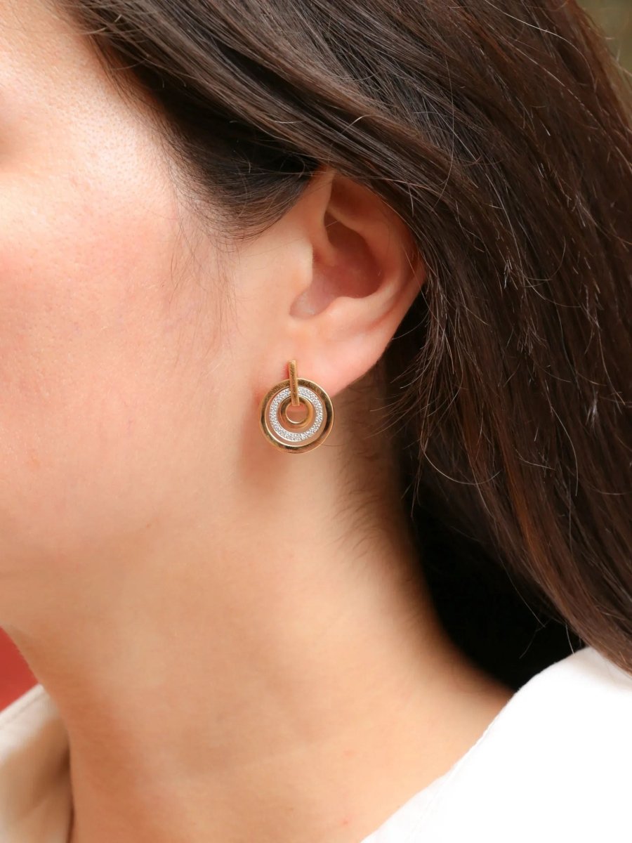 Boucles d'oreilles vintage or diamants - Castafiore