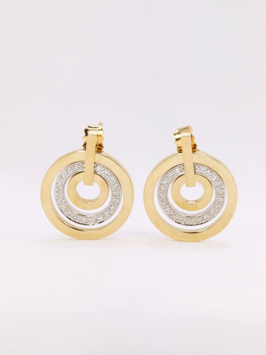 Boucles d'oreilles vintage or diamants - Castafiore