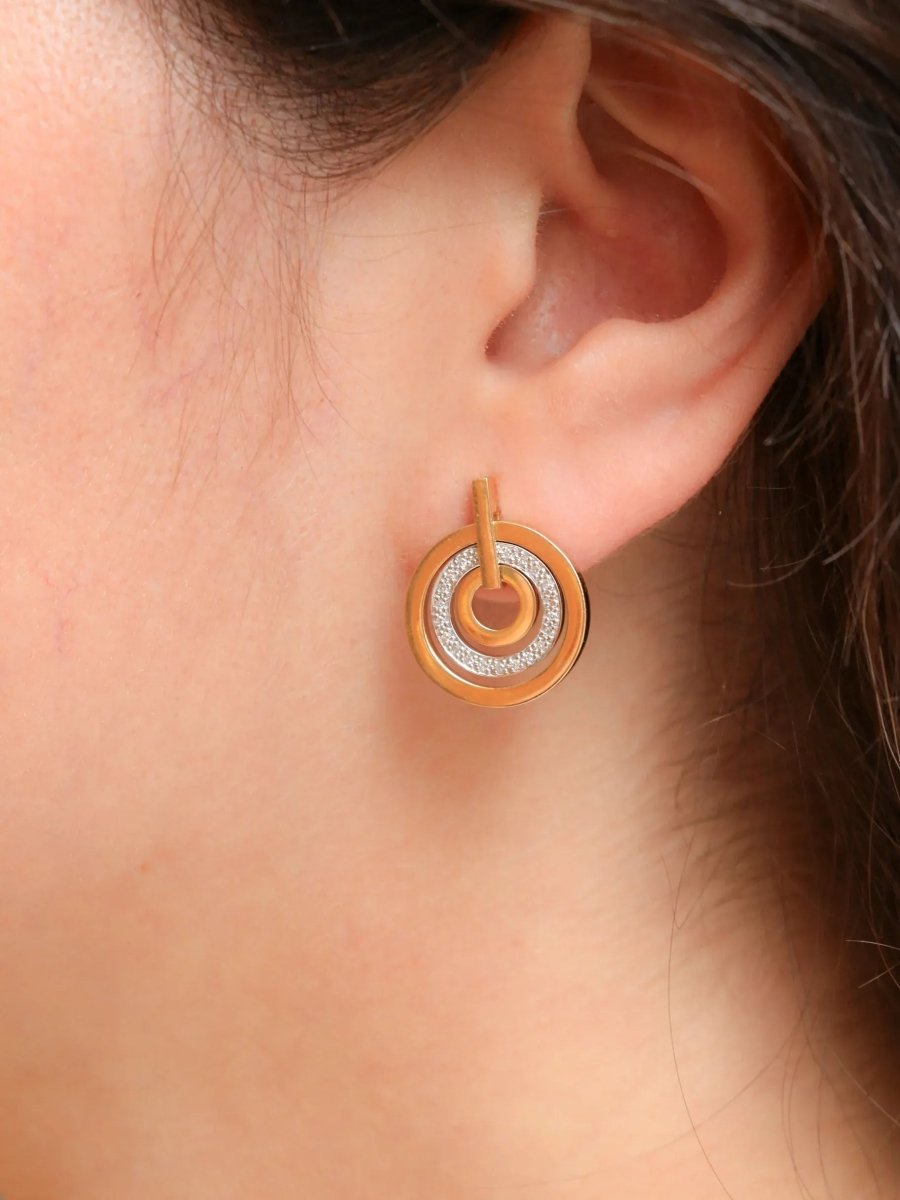 Boucles d'oreilles vintage or diamants - Castafiore